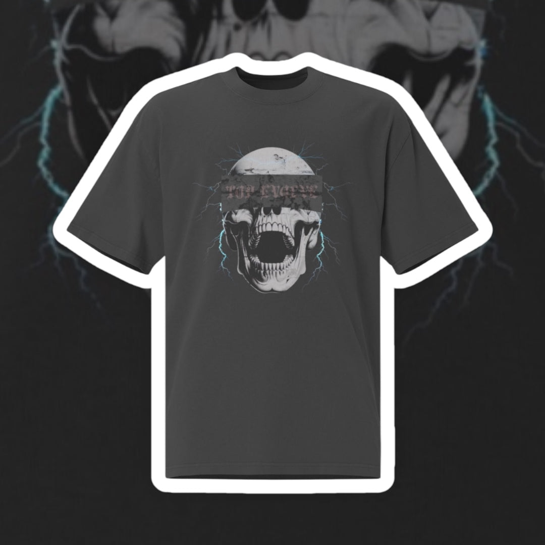 Top Evolve Skull & Lightning Oversized T-Shirt